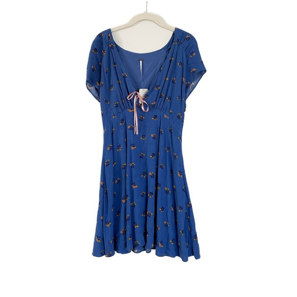 Free People Everyone's Favorite Mini Dress Blue Size Small NWT - Picture 6 of 7